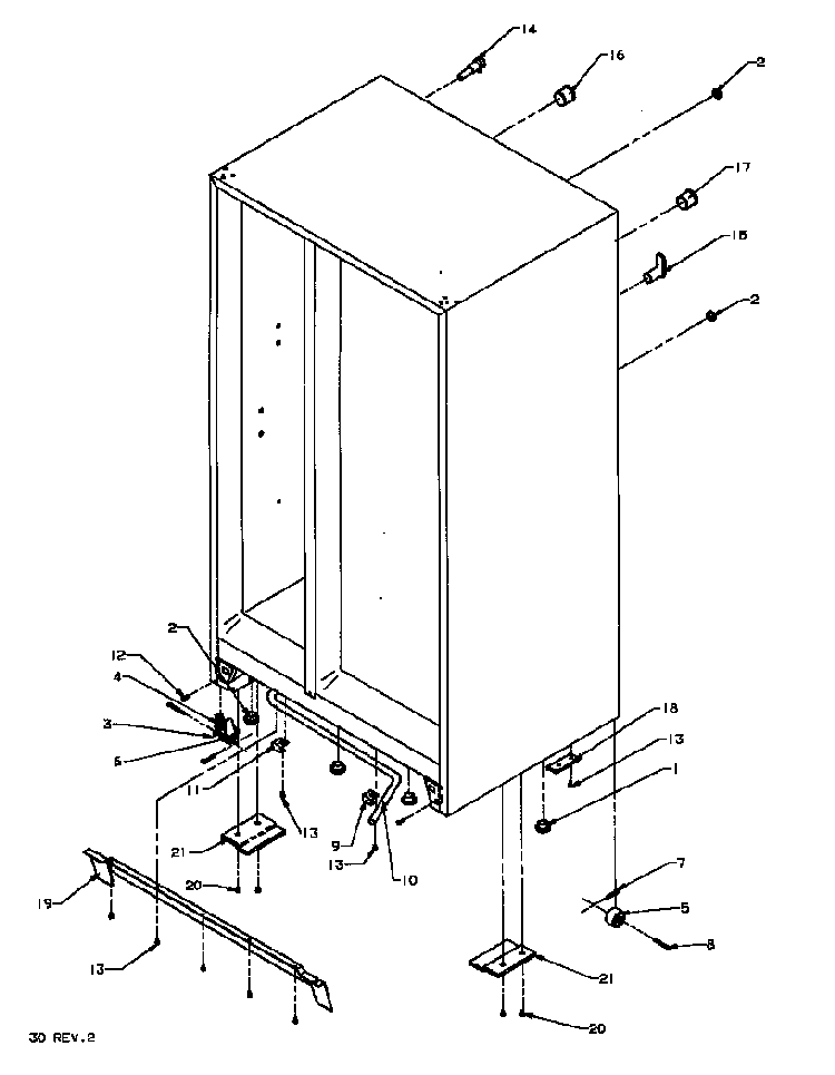 Drain And Rollers Diagram and Parts List for SS22NBW-P1162706WW  Amana Refrigerator