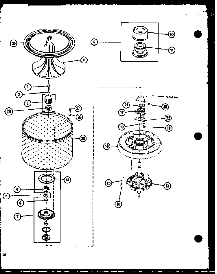Section 10 Diagram and Parts List for LWD773 P7804717W Amana Washer