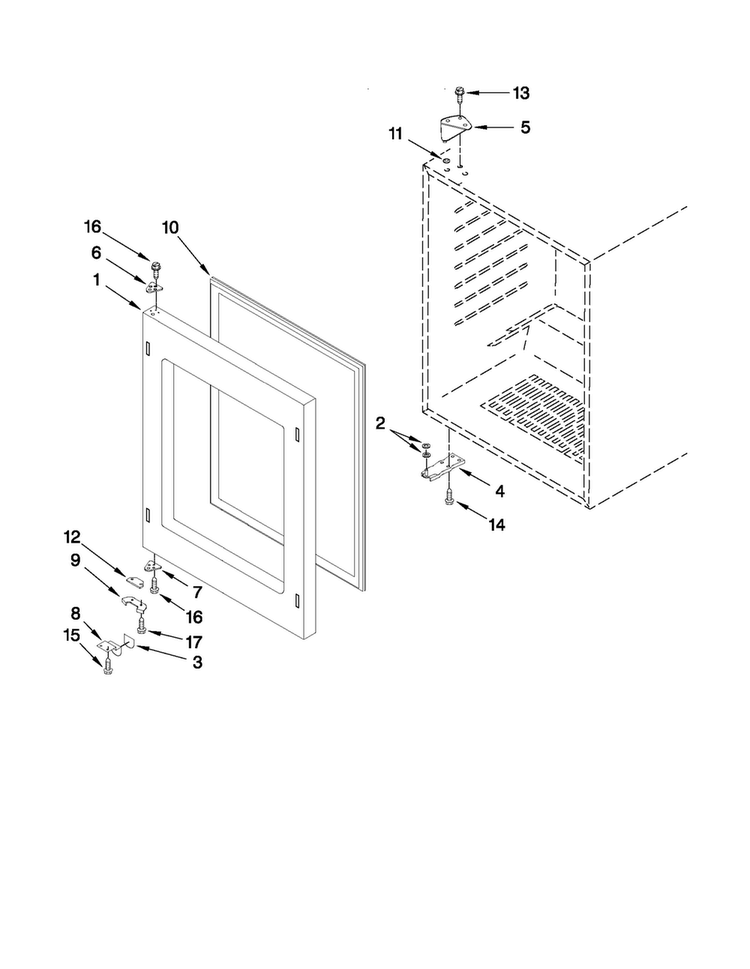 Door Parts Diagram and Parts List for JUW248LBCX13  Jenn-Air Wine and Beverage Cooler