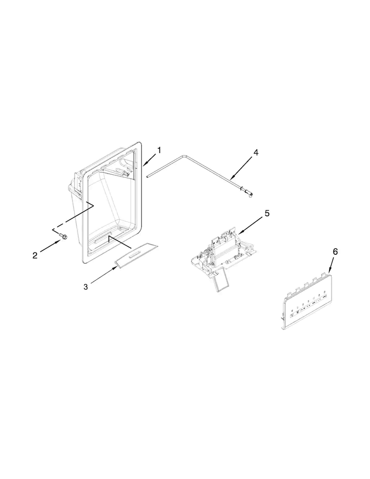 Dispenser Parts Diagram and Parts List for ASD2275BRB02  Amana Refrigerator