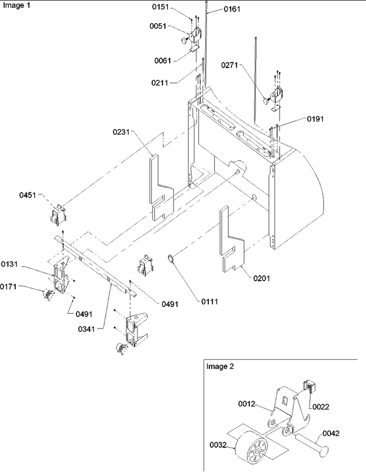 Bottom Hinges & Rollers Diagram and Parts List for BRF20VE-P1321303WE  Amana Refrigerator
