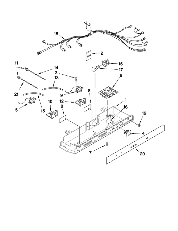 Control Parts Diagram and Parts List for MSB2554AEY02  Maytag Refrigerator