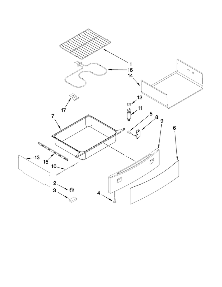 Drawer And Rack Parts Diagram and Parts List for JGS8850BDS17  Jenn-Air Range