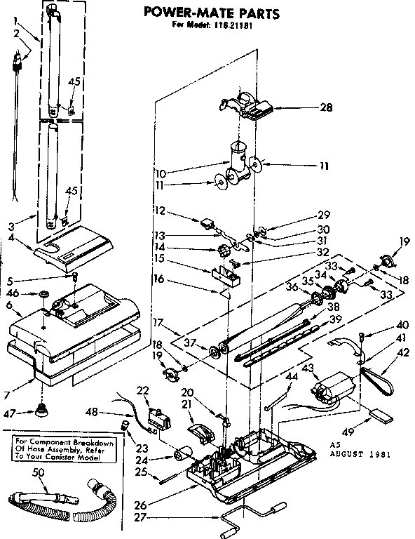 Powermate Parts Diagram and Parts List for 11621181  Kenmore Filters & Accessories