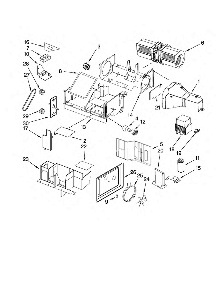 Air Flow Parts Diagram and Parts List for MMV6180WS1  Maytag Microwave