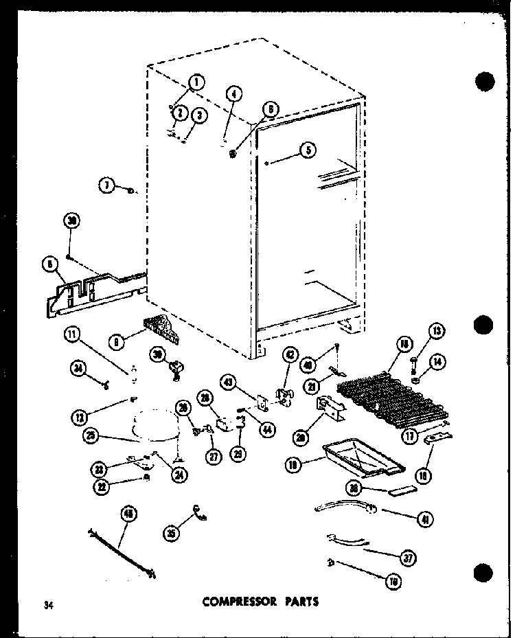 Compressor Parts Diagram and Parts List for TC18D-P73500-25W  Amana Refrigerator