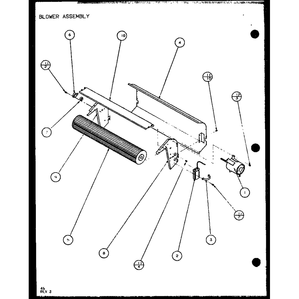 Blower Assembly 4 Diagram and Parts List for PTH12400ER P9872129R Amana Air Conditioner