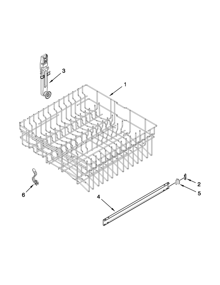 Upper Rack And Track Parts Diagram and Parts List for MDBH949PAM2  Maytag Dishwasher