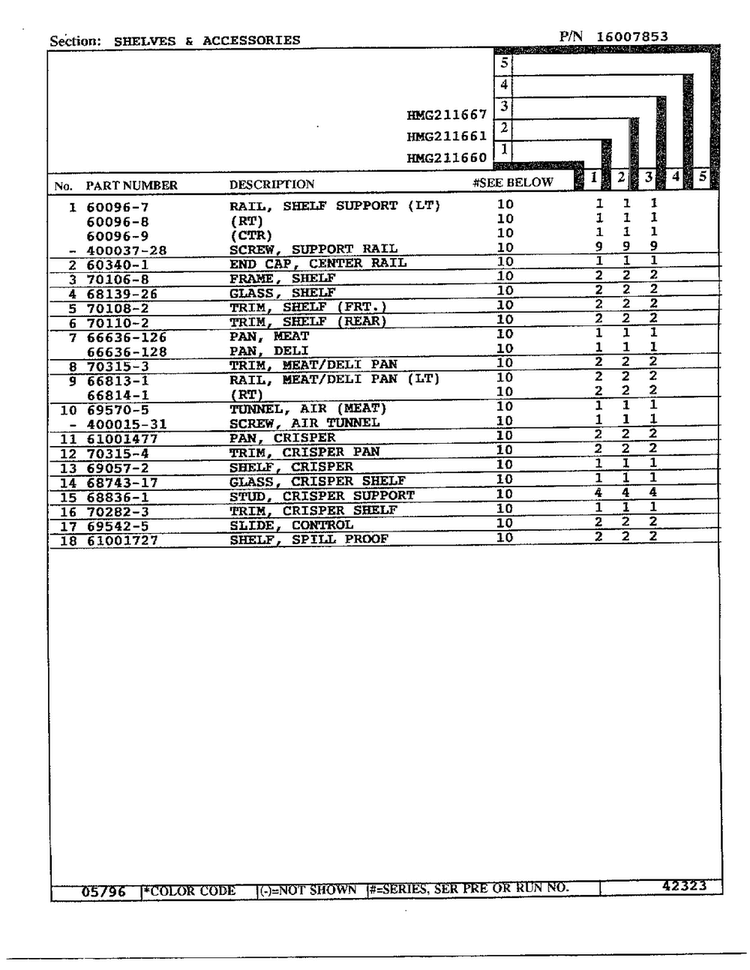 Shelves/accessories Page 2 Diagram and Parts List for HMG211660  Admiral Refrigerator