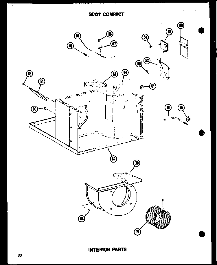 Interior Parts Diagram and Parts List for 10-2NM P54974-2R Amana Air Conditioner