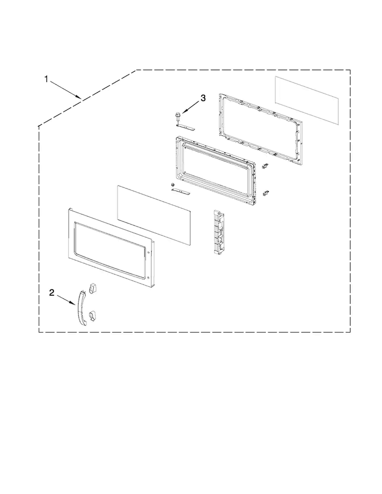 Door Parts Diagram and Parts List for MMV4203WS2  Maytag Microwave