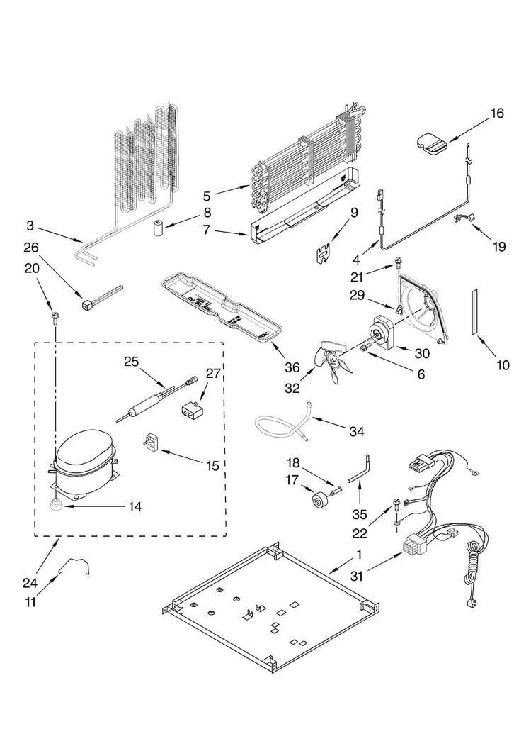 Unit Parts Diagram and Parts List for M1TXEMMWB00  Maytag Refrigerator