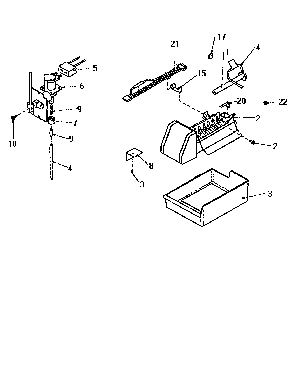 Add-on Ice Maker Assembly Diagram and Parts List for TV18S3W-P1194901W  Amana Refrigerator