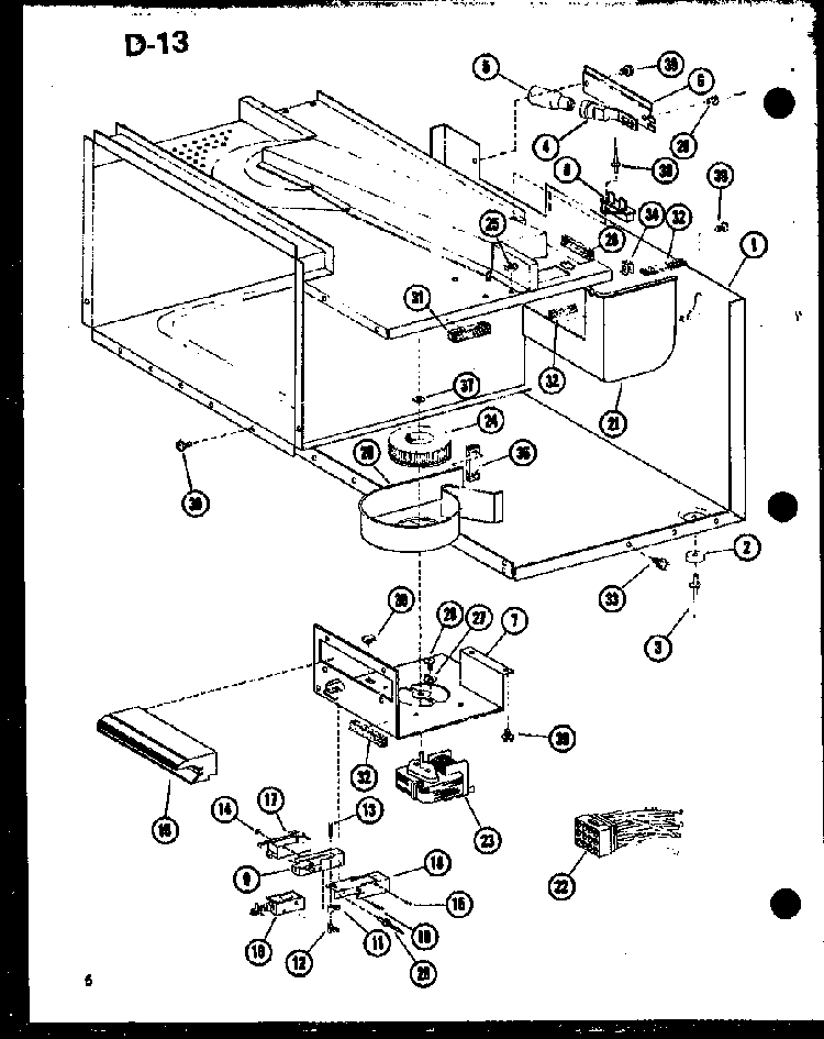 Blower/switch Diagram and Parts List for CRR-7B P74364-4M Amana Microwave