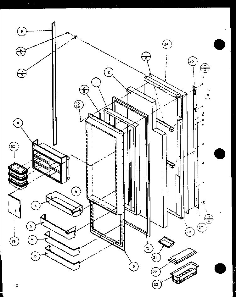 Refrigerator Door Diagram and Parts List for SZDE20KB-P1117602W  Amana Refrigerator