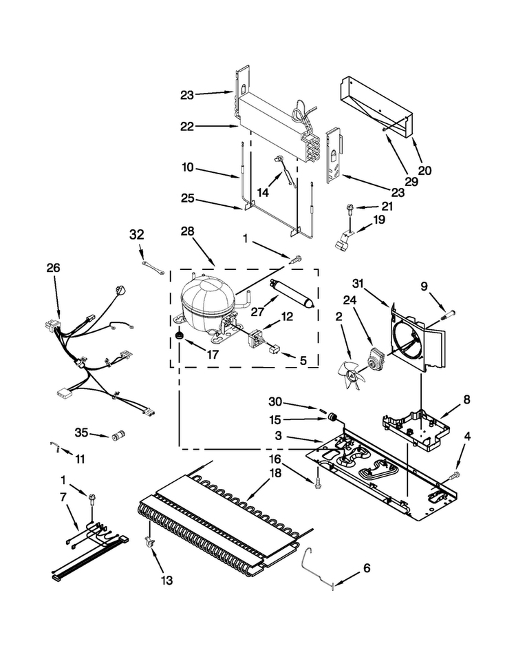 Unit Parts Diagram and Parts List for MFI2269VEB9  Maytag Refrigerator