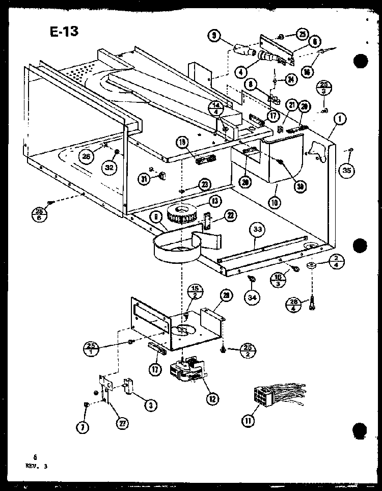 Section 3 Diagram and Parts List for CRRL-8TD P75593-2M Amana Microwave