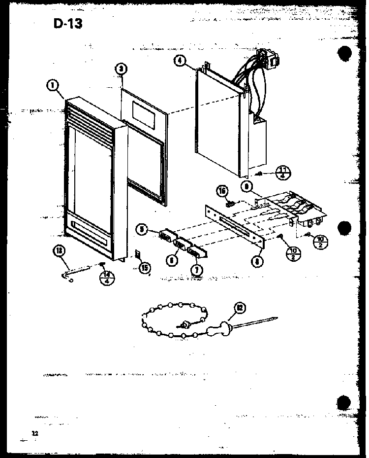 Control Panel Diagram and Parts List for RRL-9TC P75533-6M Amana Microwave
