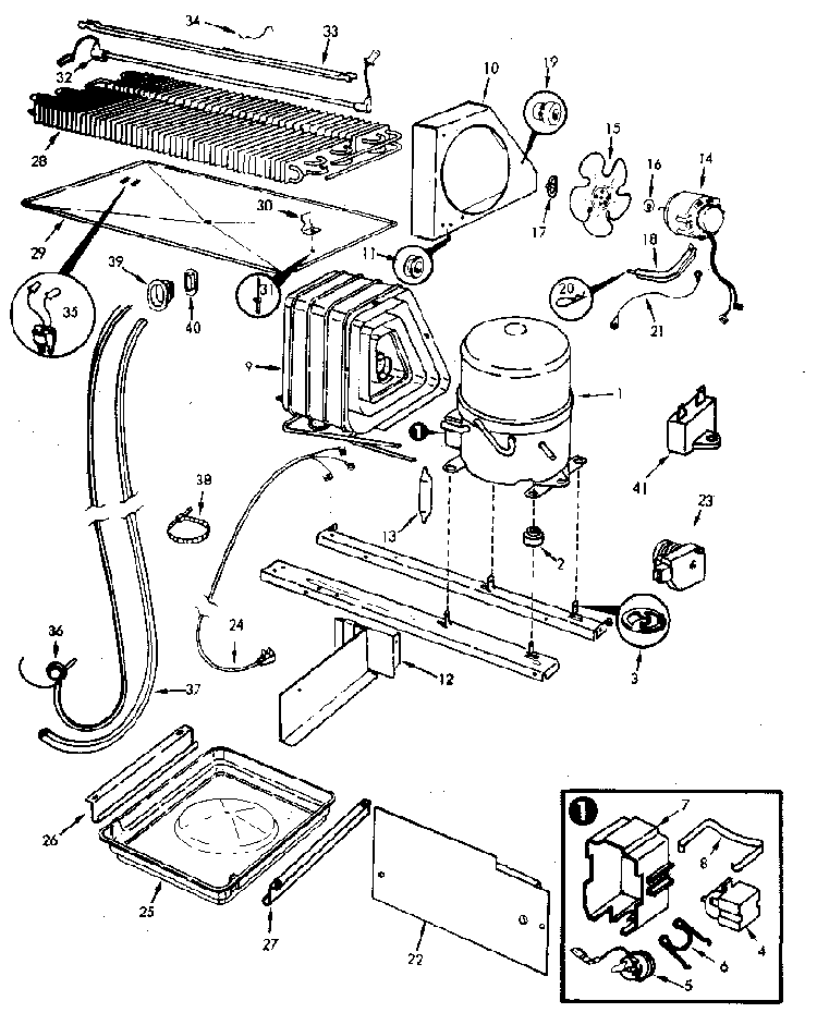 Refrigerator/unit Compartment & System Diagram and Parts List for JRT153LB M7C51B Jenn-Air Refrigerator