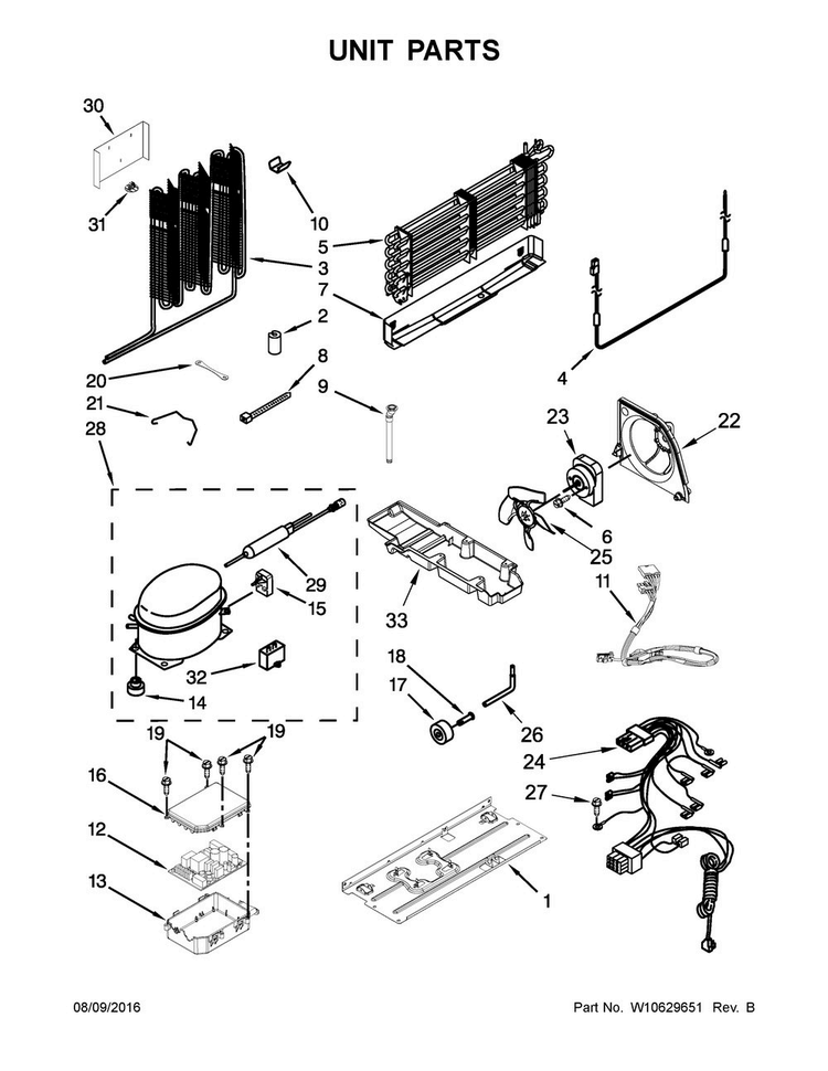 Unit Parts Diagram and Parts List for MFF2055YEB01  Maytag Refrigerator