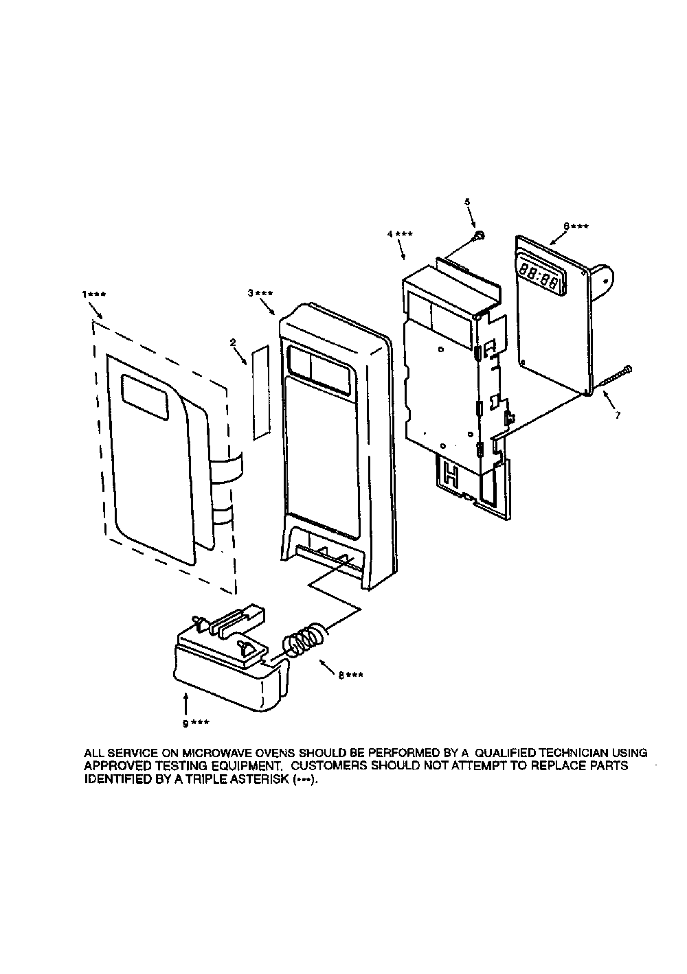 Control Panel Diagram and Parts List for 56569421890  Kenmore Microwave