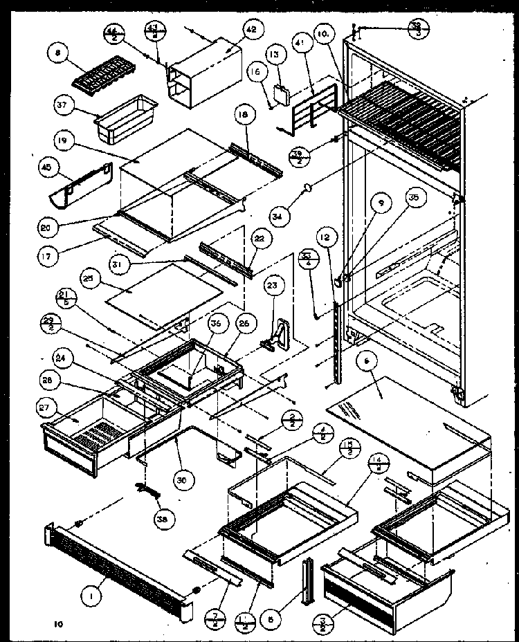 Cabinet Diagram and Parts List for TC18QL-P1111408WL  Amana Refrigerator