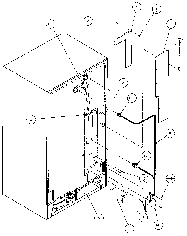 Factory Installed Ice Maker Diagram and Parts List for 36048-P1122102W  Amana Refrigerator