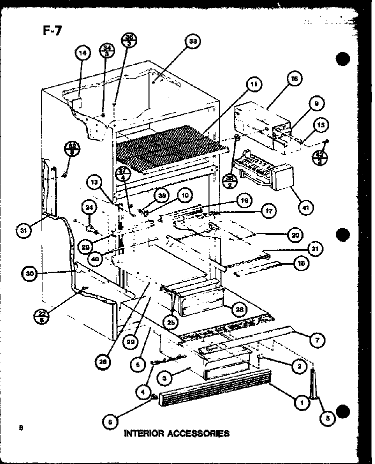 Interior Accessories Diagram and Parts List for TL18G-P76512-6W  Amana Refrigerator