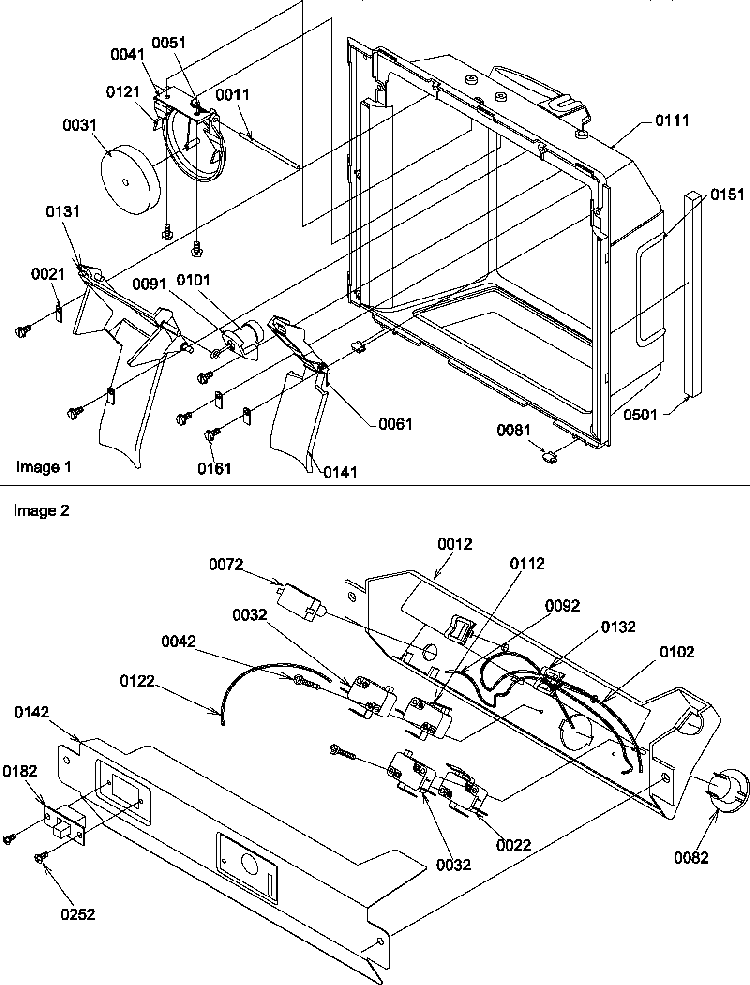 Ice/water Cavity And Electronic Bracket Assy Diagram and Parts List for SQD25VW-P1190430WW  Amana Refrigerator