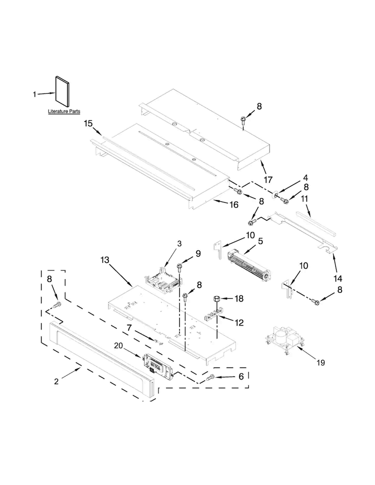 Control Panel Parts Diagram and Parts List for MEW9530AB02  Maytag Wall Oven