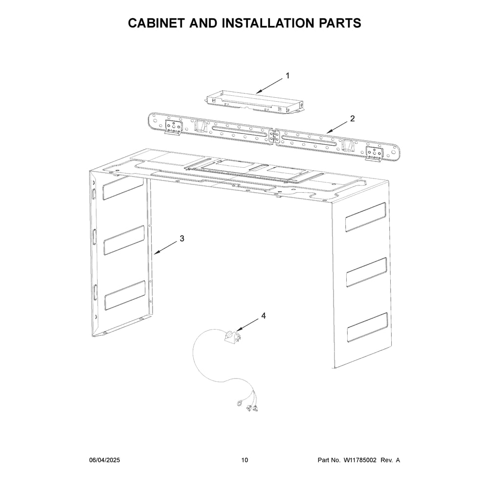 Cabinet And Installation Parts Diagram and Parts List for MMMF6030PZ02  Maytag Microwave