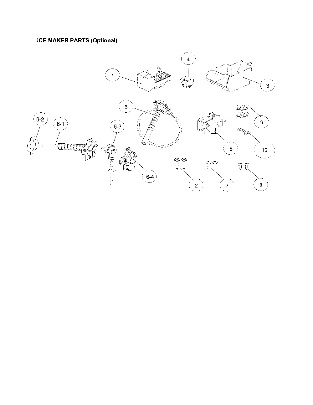 Ice Maker Parts (Optional) Diagram and Parts List for 11170612910  Kenmore Refrigerator