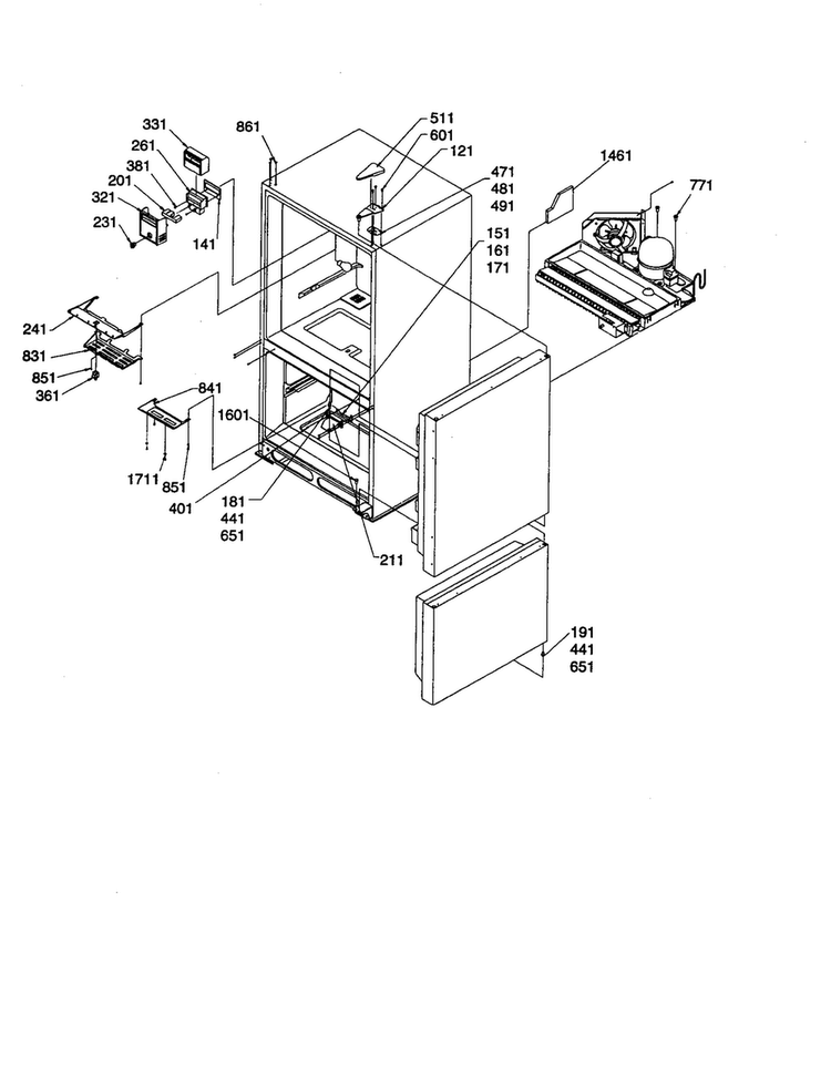 Controls And Light Covers Diagram and Parts List for BCI21VC-P1325005WC  Amana Refrigerator