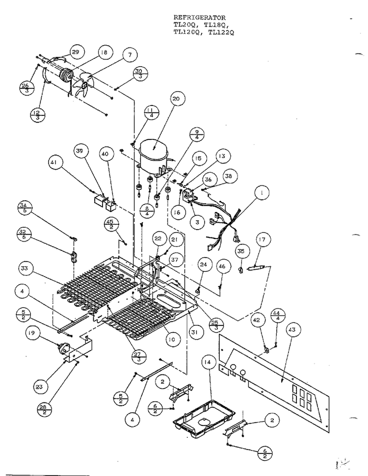Panasonic Compressor Diagram and Parts List for TL120Q  Amana Refrigerator