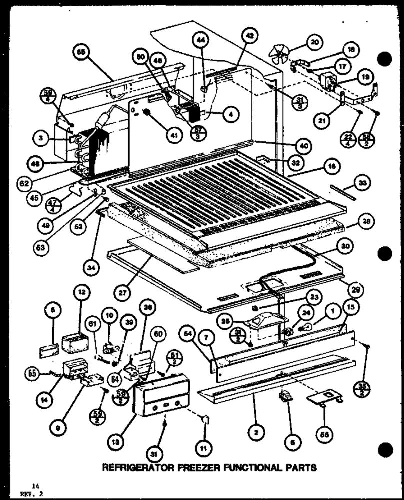 Refrigerator Freezer Functional Parts 1 Diagram and Parts List for IC3K-P7621309W-TM  Amana Refrigerator
