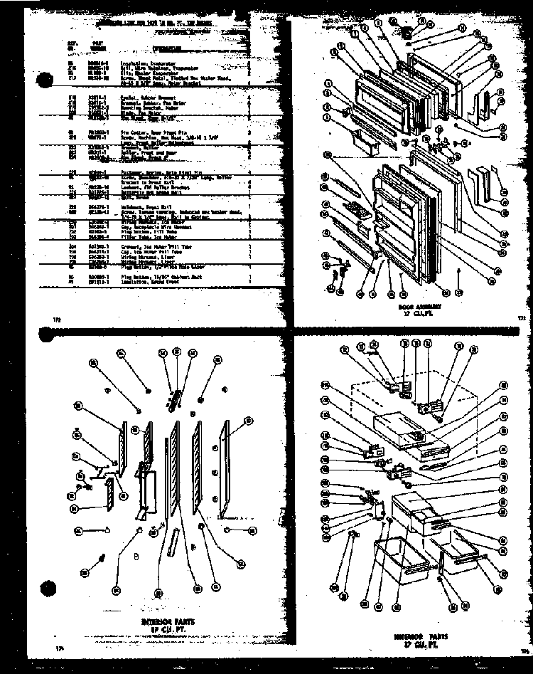 Door Assembly 17 Cu. Ft. Diagram and Parts List for T15G-C-P60100-2WC  Amana Refrigerator