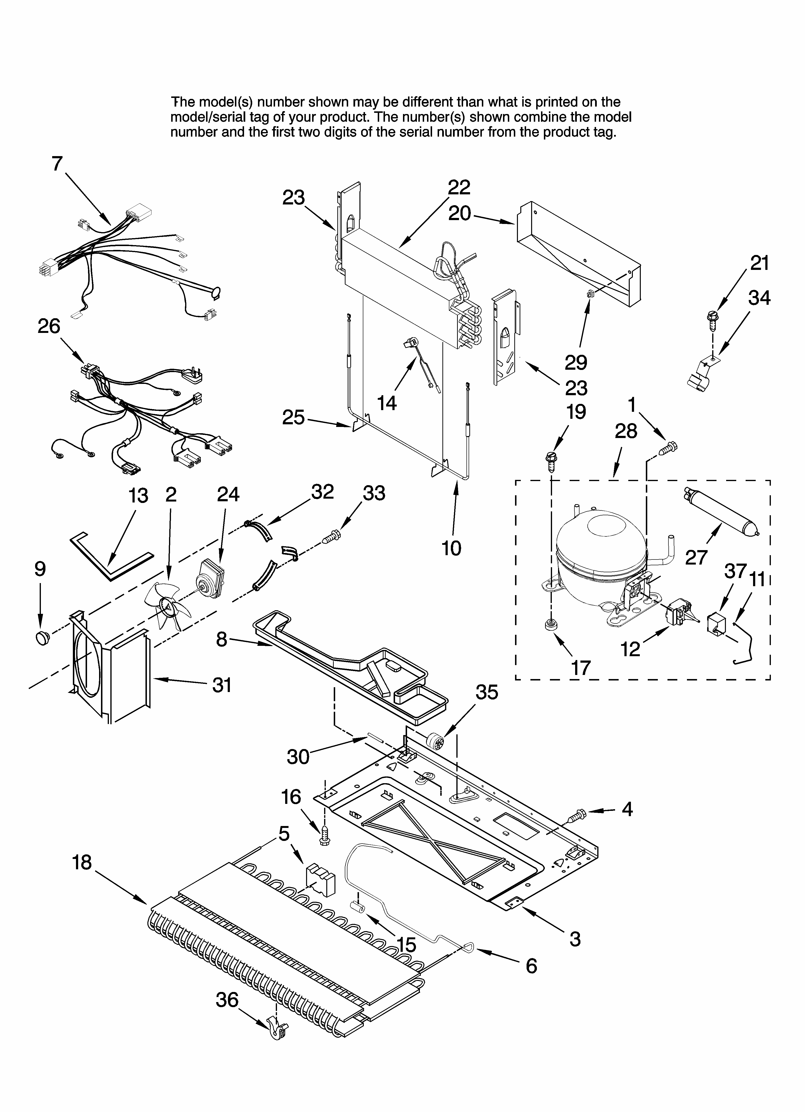 Unit Parts Diagram and Parts List for MFF2558KES12  Maytag Refrigerator