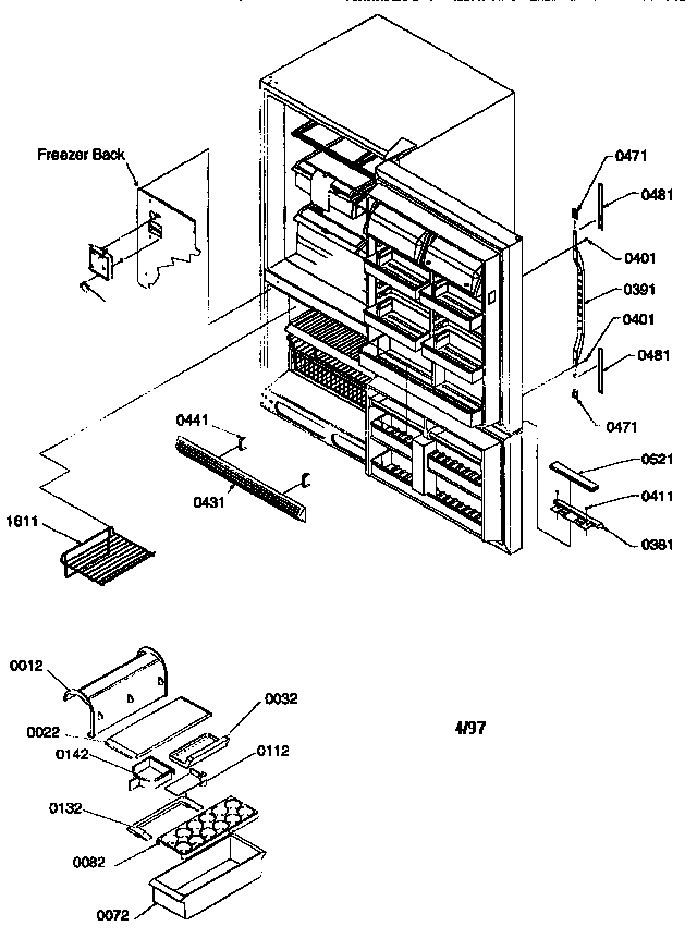 Door Handles And Accessories Diagram and Parts List for 77277-P1311201WL  Amana Refrigerator