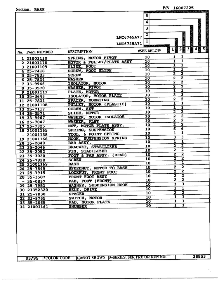 Base Page 2 Diagram and Parts List for 6745A71  Norge Washer