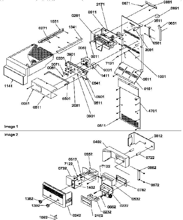 Ice Maker/control Assy Diagram and Parts List for SRD325S5E-P1307201WE  Amana Refrigerator