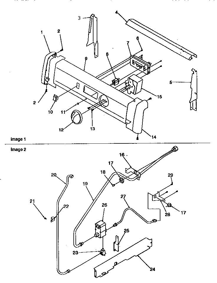 Backguard And Gas Supply Diagram and Parts List for ARG7301L-P1143328NL  Amana Range
