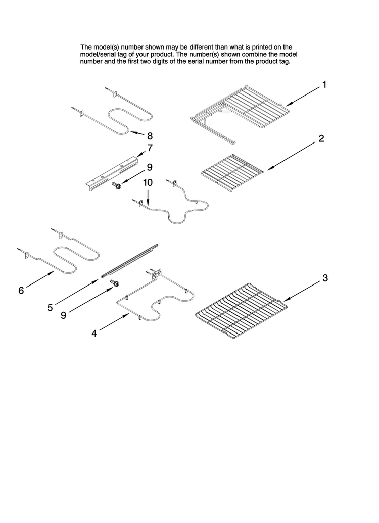 Rack And Element Parts Diagram and Parts List for MER6757BAB15  Maytag Range