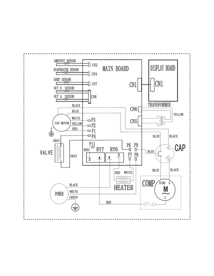 Wiring Diagram Diagram and Parts List for CAHE8ERR410A16  Crosley Air Conditioner