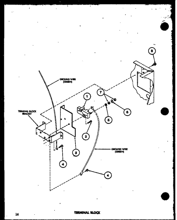 Terminal Block Diagram and Parts List for TGA800 P75752-6W Amana Dryer