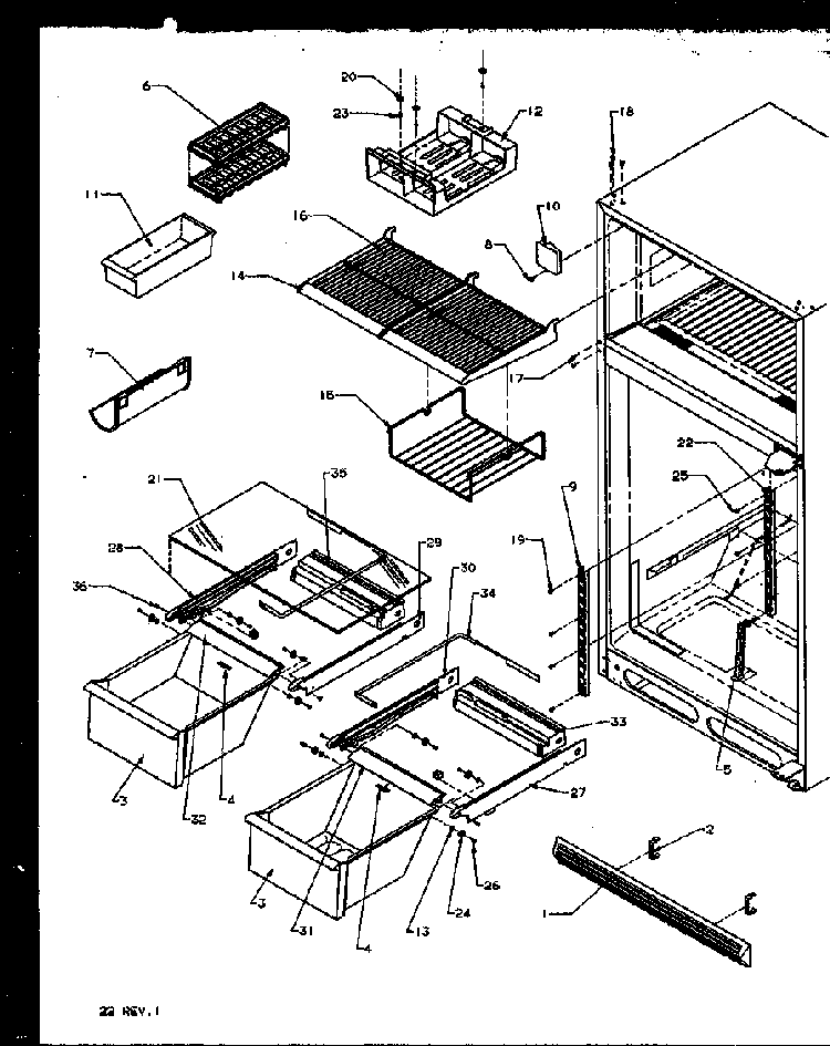 Section 3 Diagram and Parts List for TS18R2G-P1158311WG  Amana Refrigerator