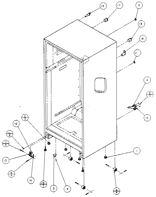 Cabinet Parts Diagram and Parts List for 85378-P1117202W  Amana Refrigerator