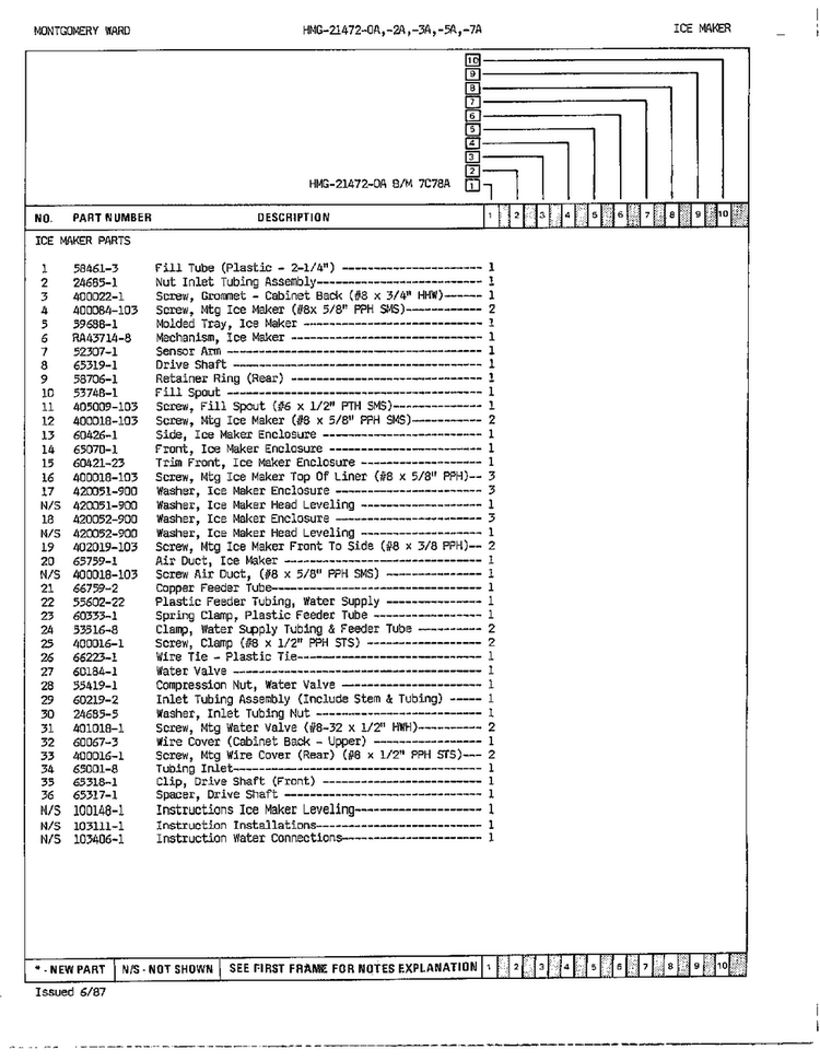 Ice Maker Page 2 Diagram and Parts List for 21472A  Admiral Refrigerator
