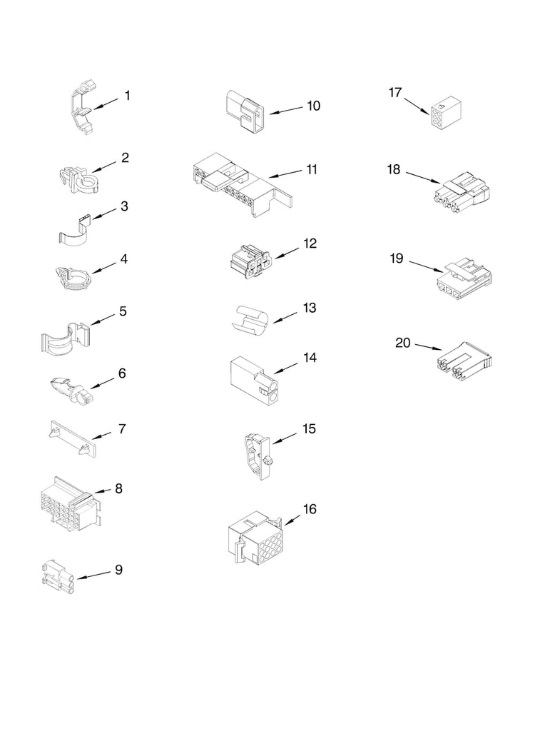 Wiring Harness Parts Diagram and Parts List for NTW4600VQ1  Amana Washer