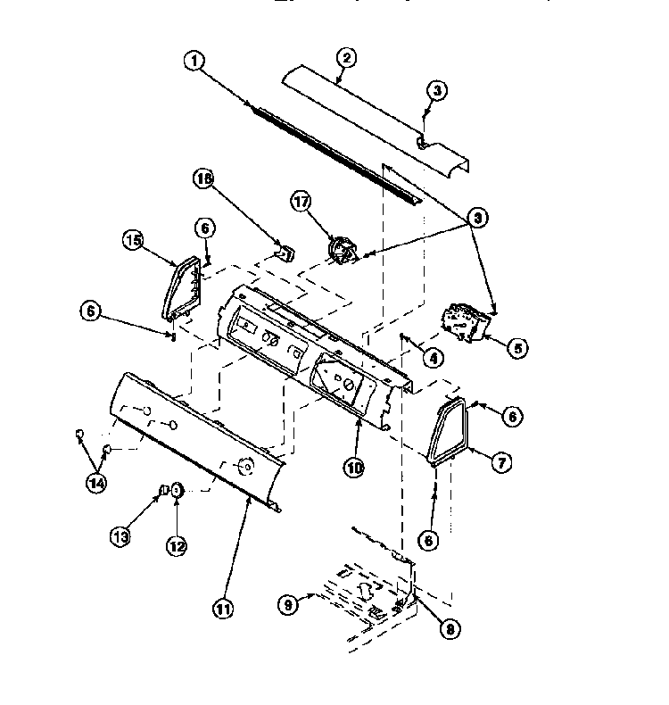 Graphic Panel, Control Mounting Plate And Controls Diagram and Parts List for CW8202W2-PCW8202W2B  Crosley Washer