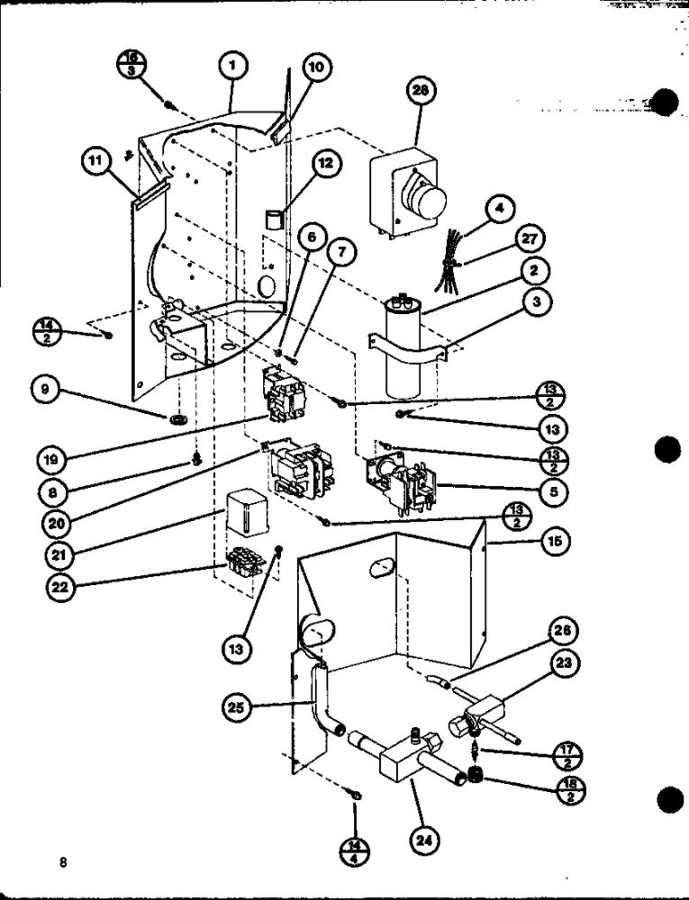 Control Box Diagram and Parts List for ARHF24-U01A P69568-2C Amana Air Conditioner